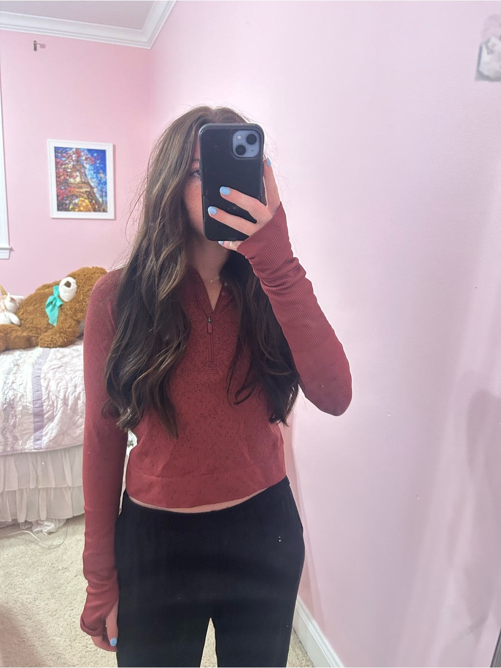 lululemon athletica Rust Long Sleeve Half-Zip Pullover
